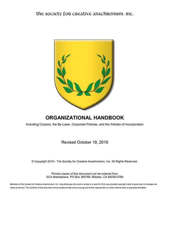 SCA Organizational Handbook